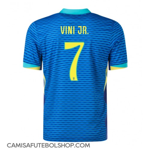 Camisa de time de futebol Brasil Vinicius Junior #7 Replicas 2º Equipamento Copa America 2024 Manga Curta